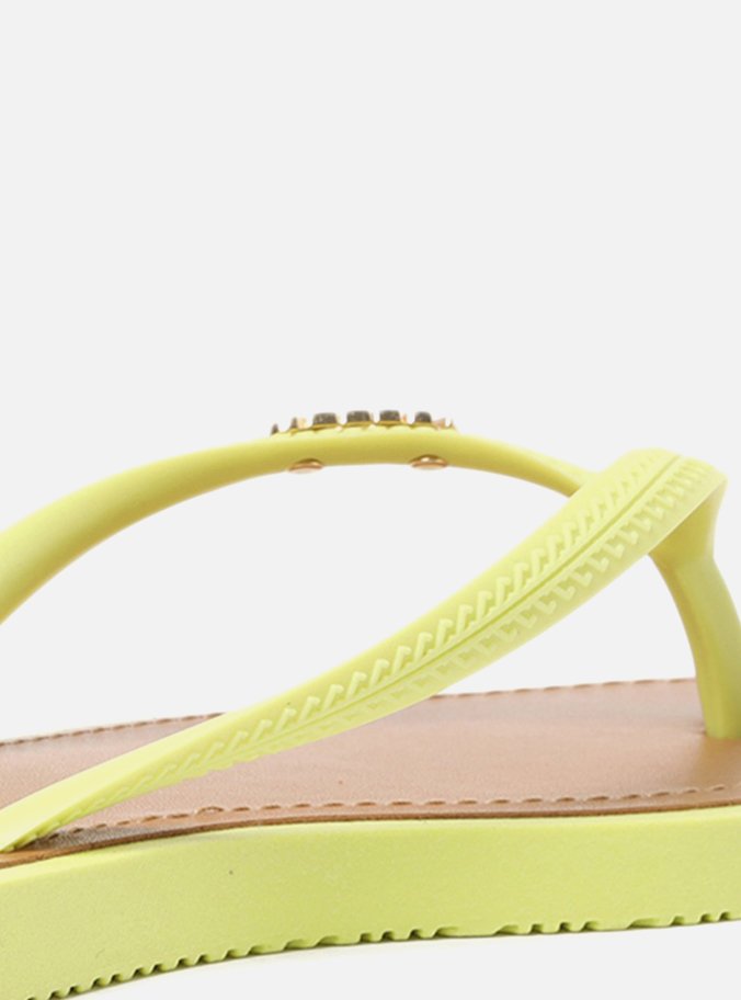 Chinelo de Dedo Verde Lime Bico Quadrado Brizza