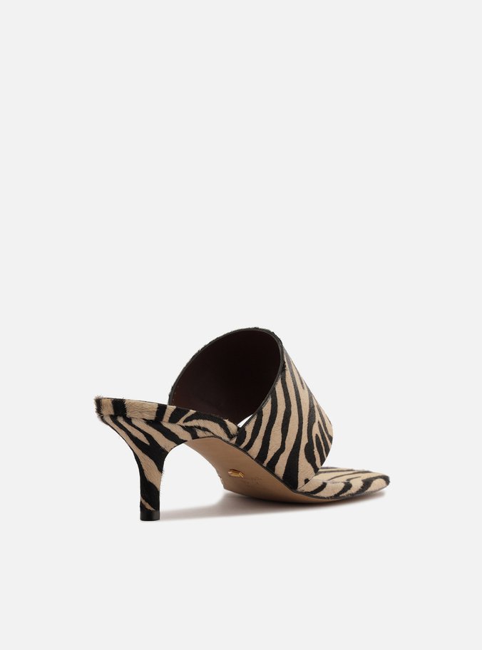 Sandália Animal Print Salto Fino Metal Bold