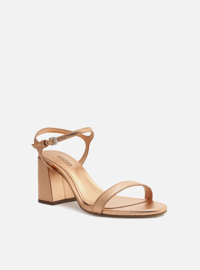 Sandália Rosé Salto Bloco Minimal