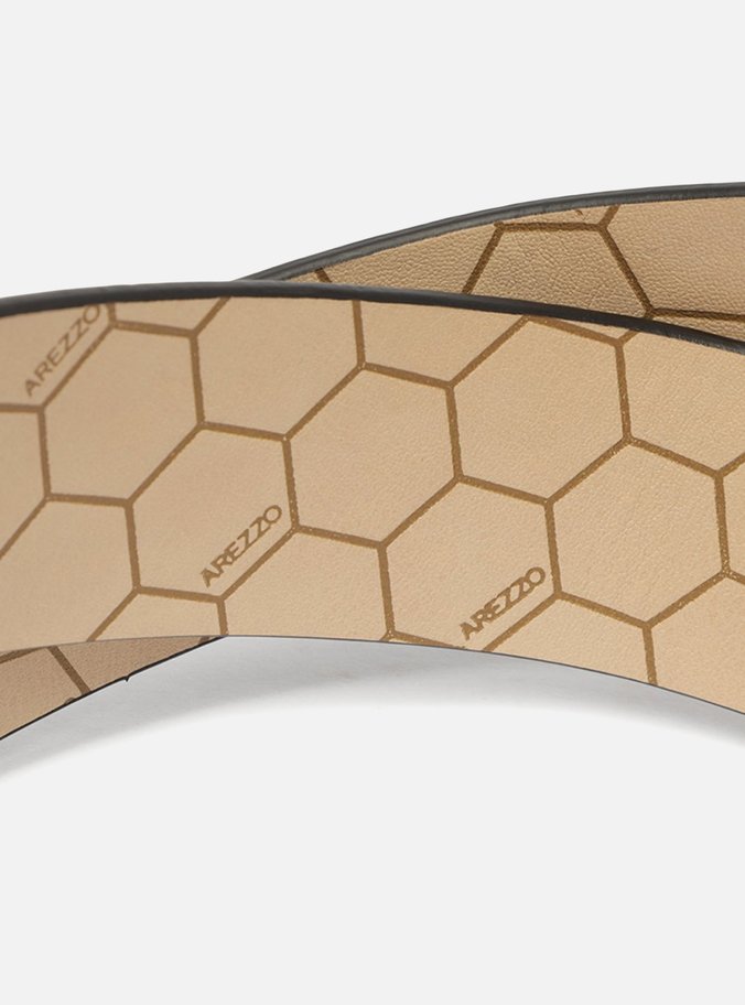 Cinto Preto Couro Fivela Forrada Abbraccio