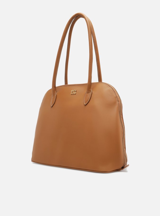 Bolsa Shopping Marrom Couro Grande Assinatura
