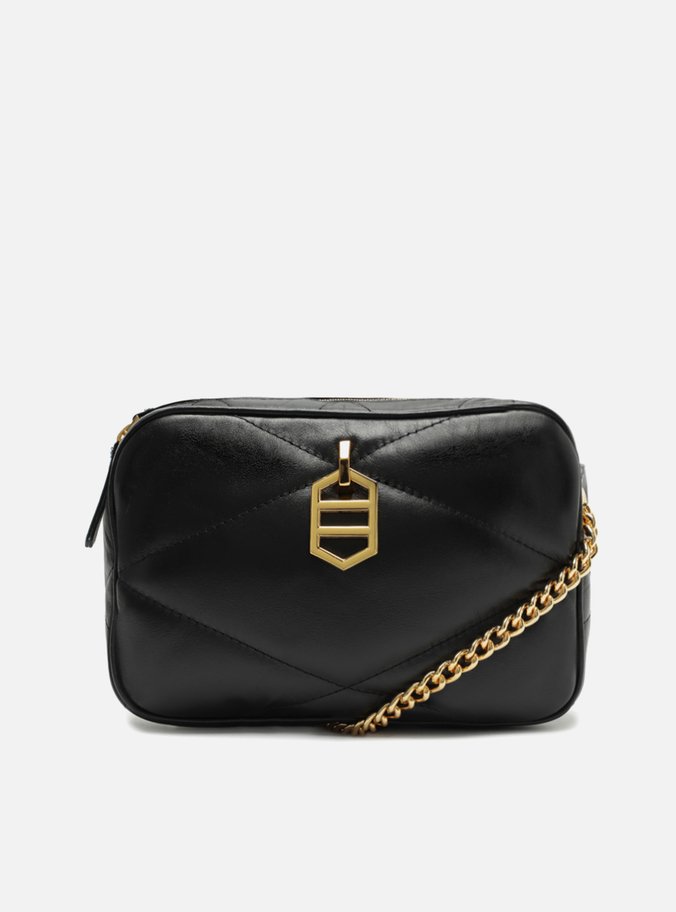 Bolsa Tiracolo Preta Couro Pequena Matelassê
