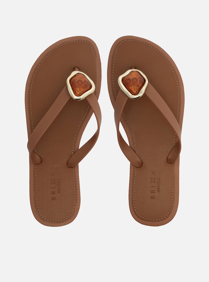 Chinelo de Dedo Marrom Pedra