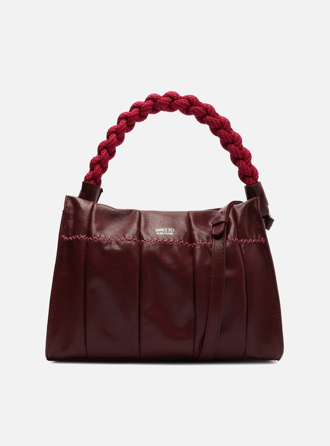 Tote Vinho Couro Milano Média Alça Cordão