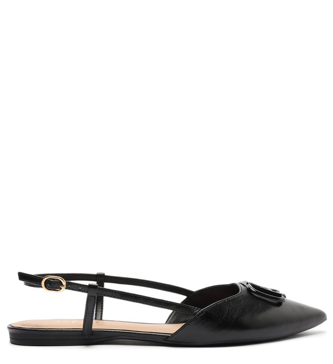 Sapatilha Preta Couro Slingback Speciale