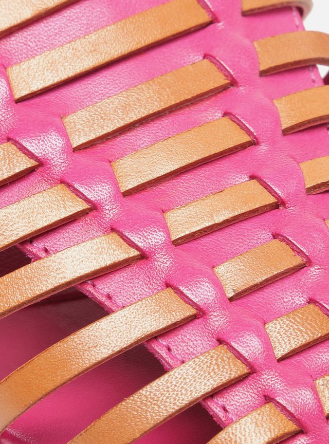 Sapatilha Rosa Couro Tiras Maia