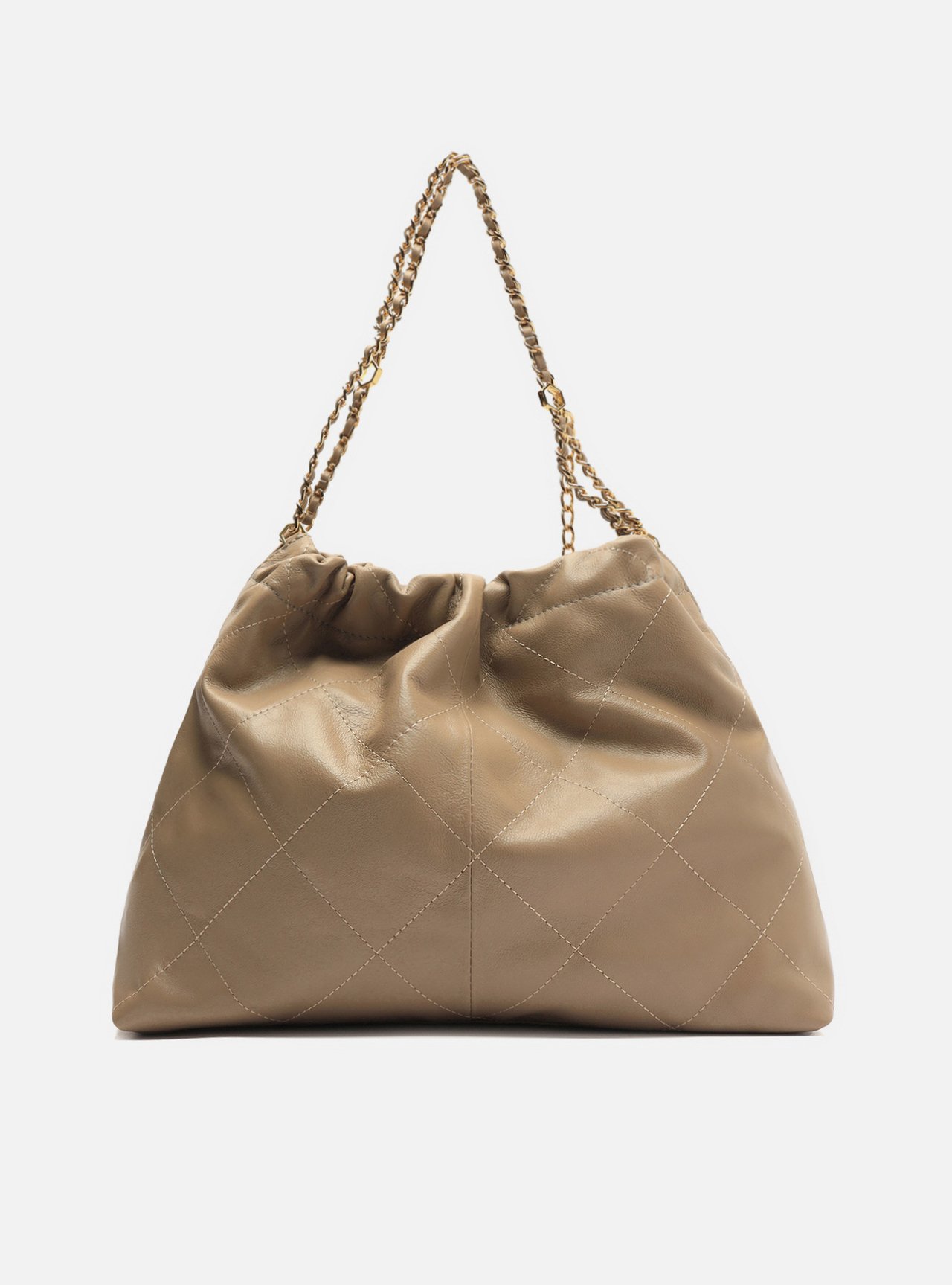 Bolsa Hobo Cinza Couro Esther Grande — foto 3