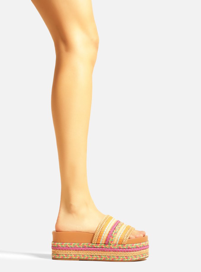 Sandália Colorida Tramada Flatform Billie