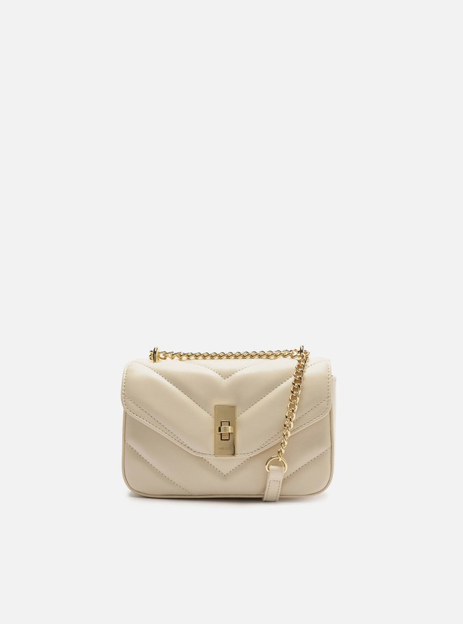 Bolsa Tiracolo Off-White Matelassê Corrente Pequena