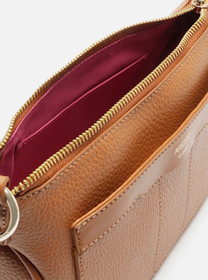 Bolsa Tiracolo Marrom Pequena Recortes