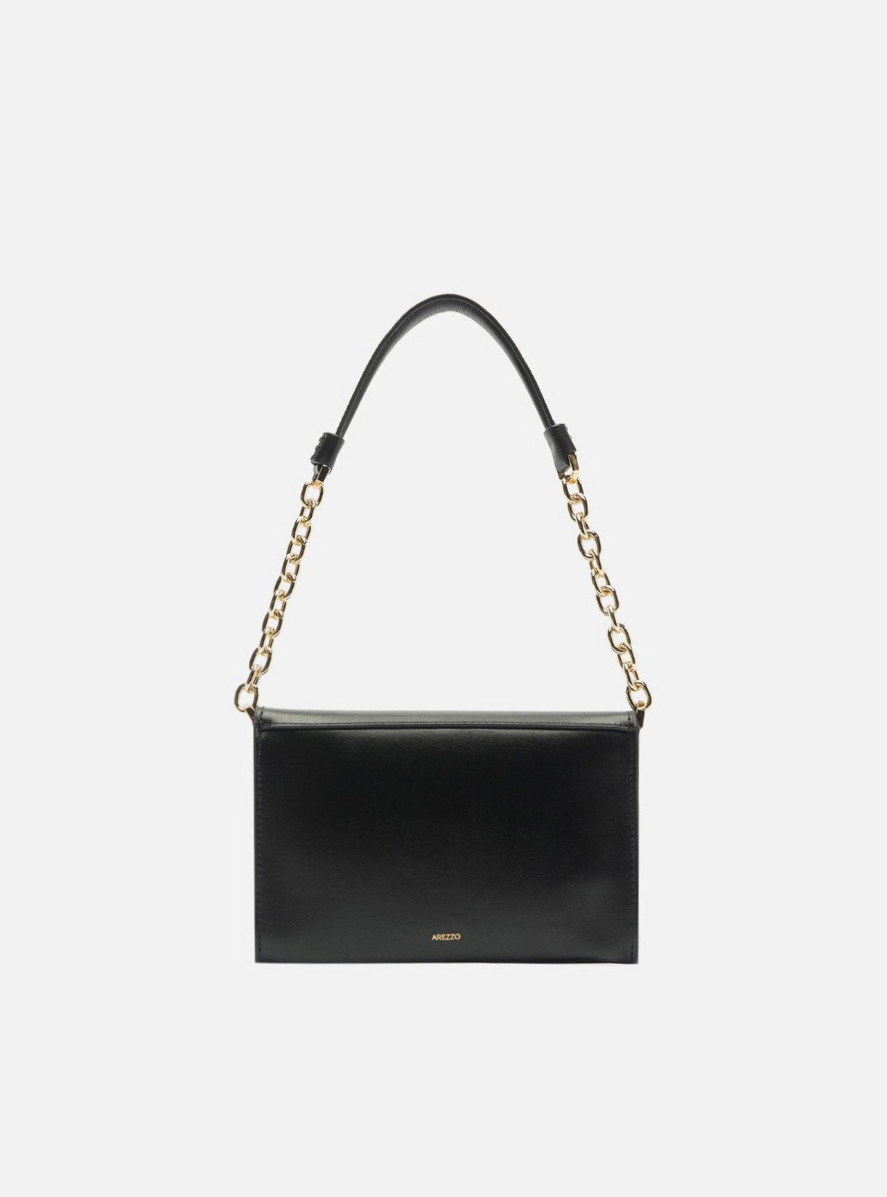 Bolsa Shoulder Preta Couro Pequena Tiras Fivela — foto 3