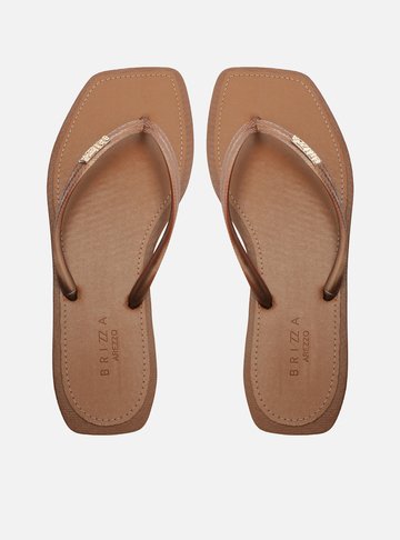 Chinelo de Dedo Marrom Cintilante Square Brizza