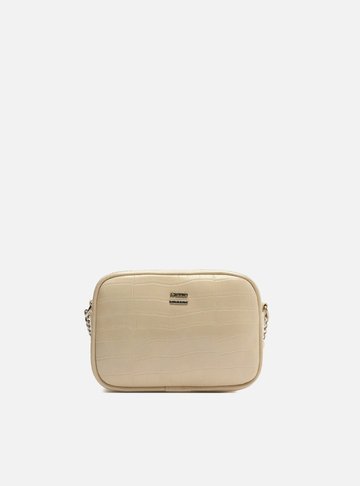 Bolsa Tiracolo Branca Croco Pequena