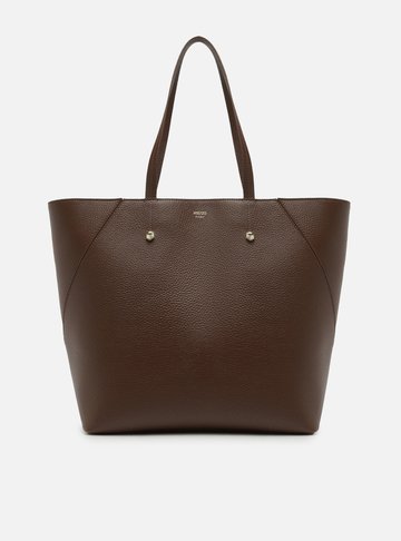 Bolsa Shopping Marrom Grande Rebites