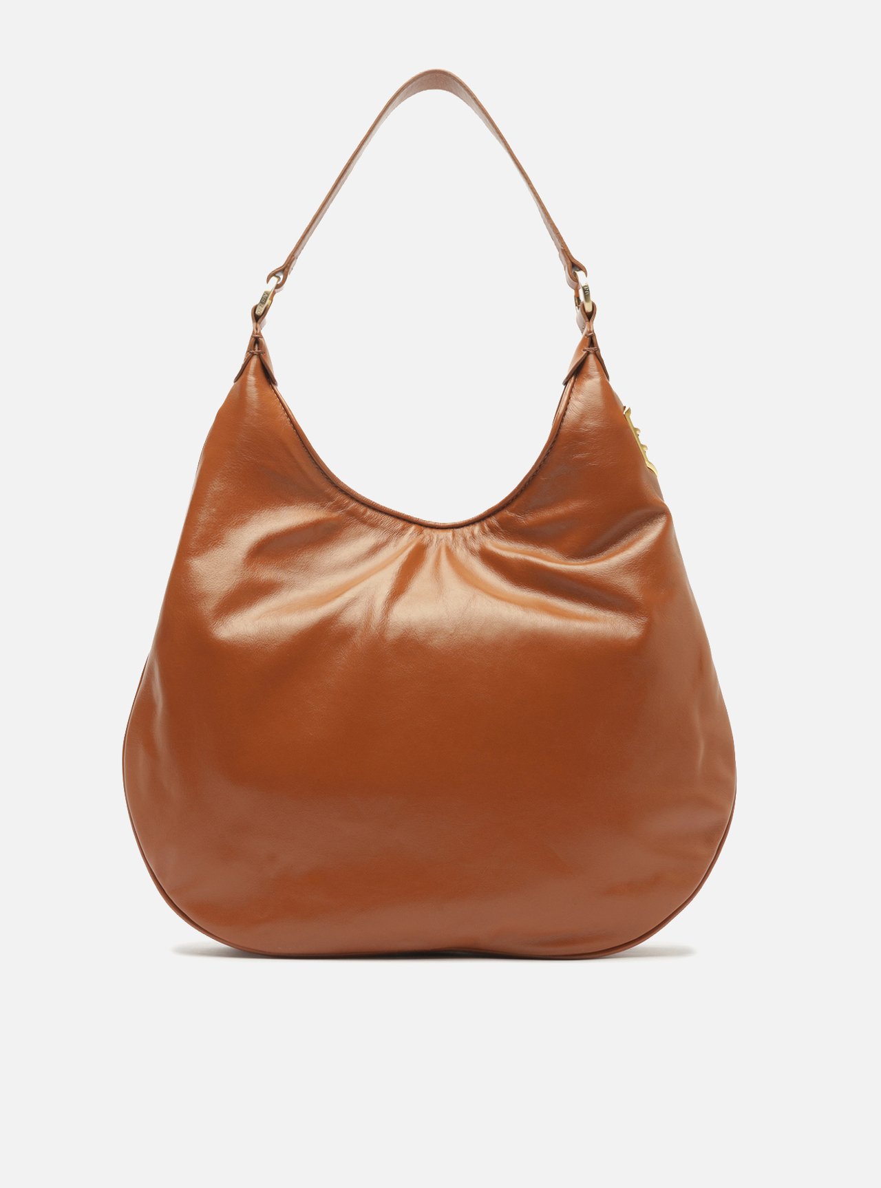 Bolsa Hobo Preta Couro Média Matelassê Metais — foto 3