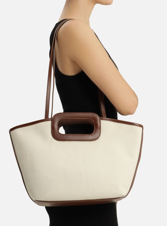 Bolsa Shopping Off-White Lona Grande Livia