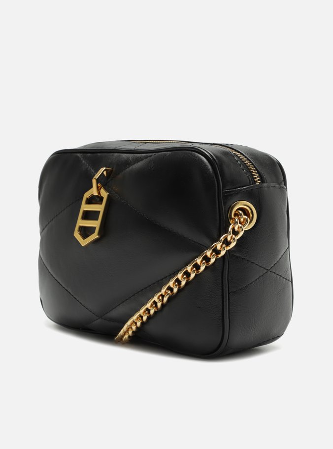 Bolsa Tiracolo Preta Couro Pequena Matelassê