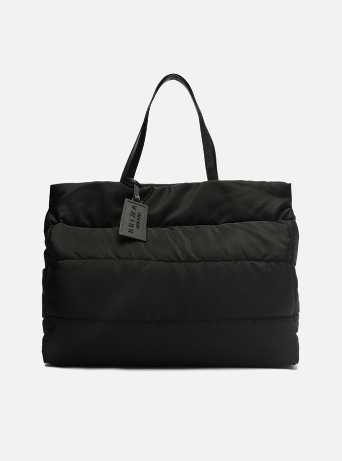 Bolsa Shopping Preta Nylon Grande Brizza