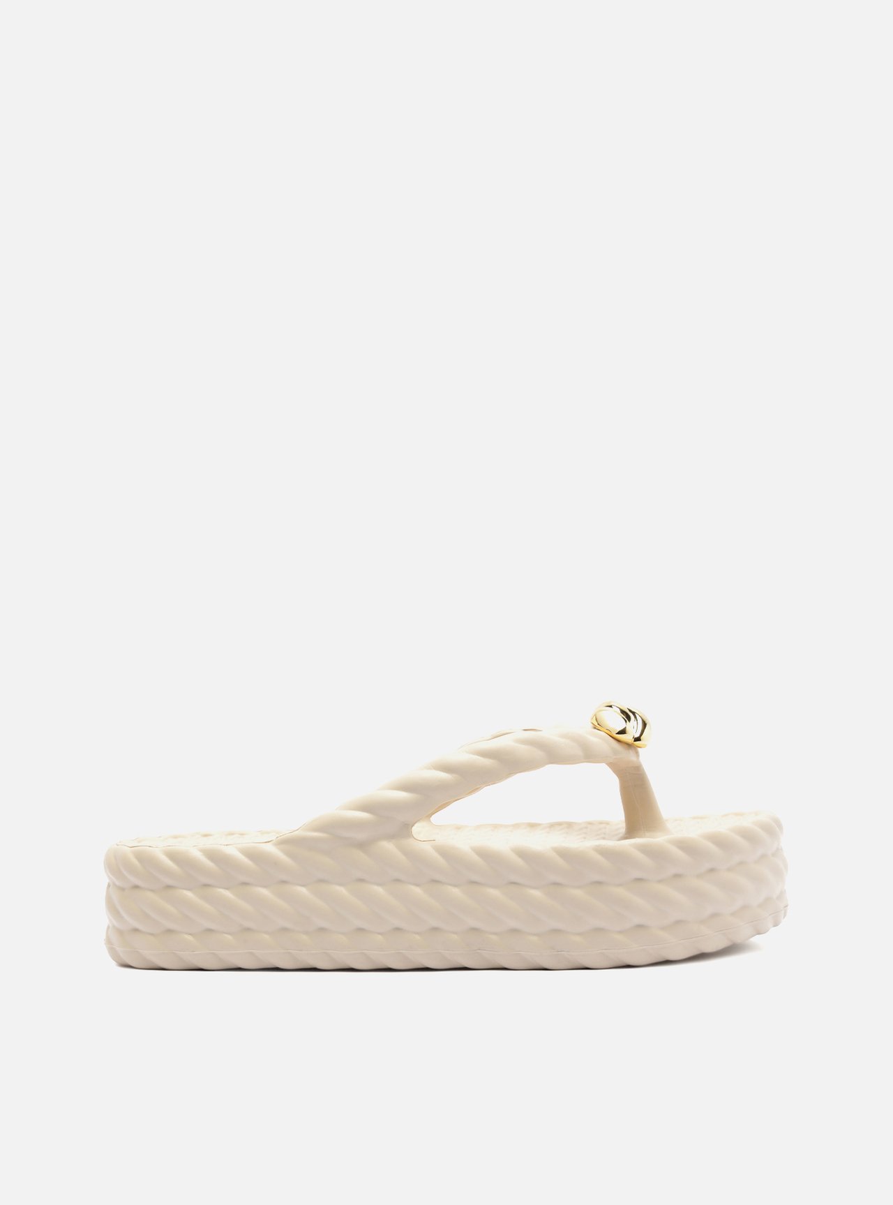 Sandália Branca Flatform Marrocos Flip Flop Metal Textura — foto 1