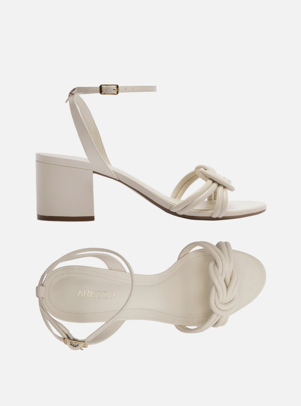 Sandália Off White Salto Bloco Enlace Central — foto 5