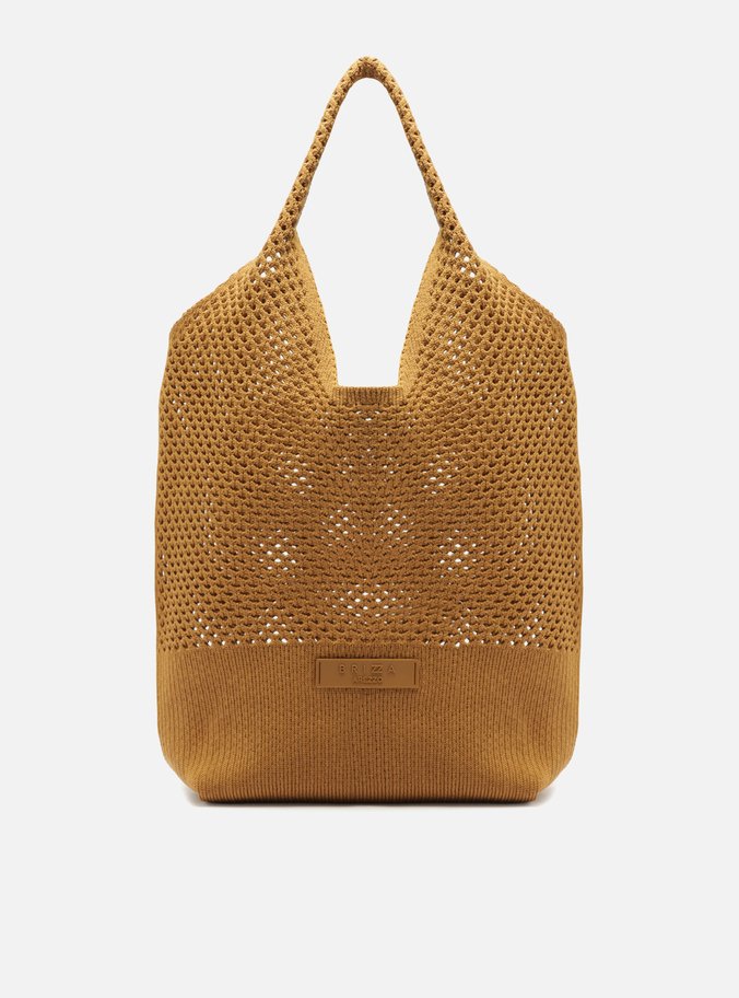 Bolsa Shopping Marrom Crochê Paulina Grande