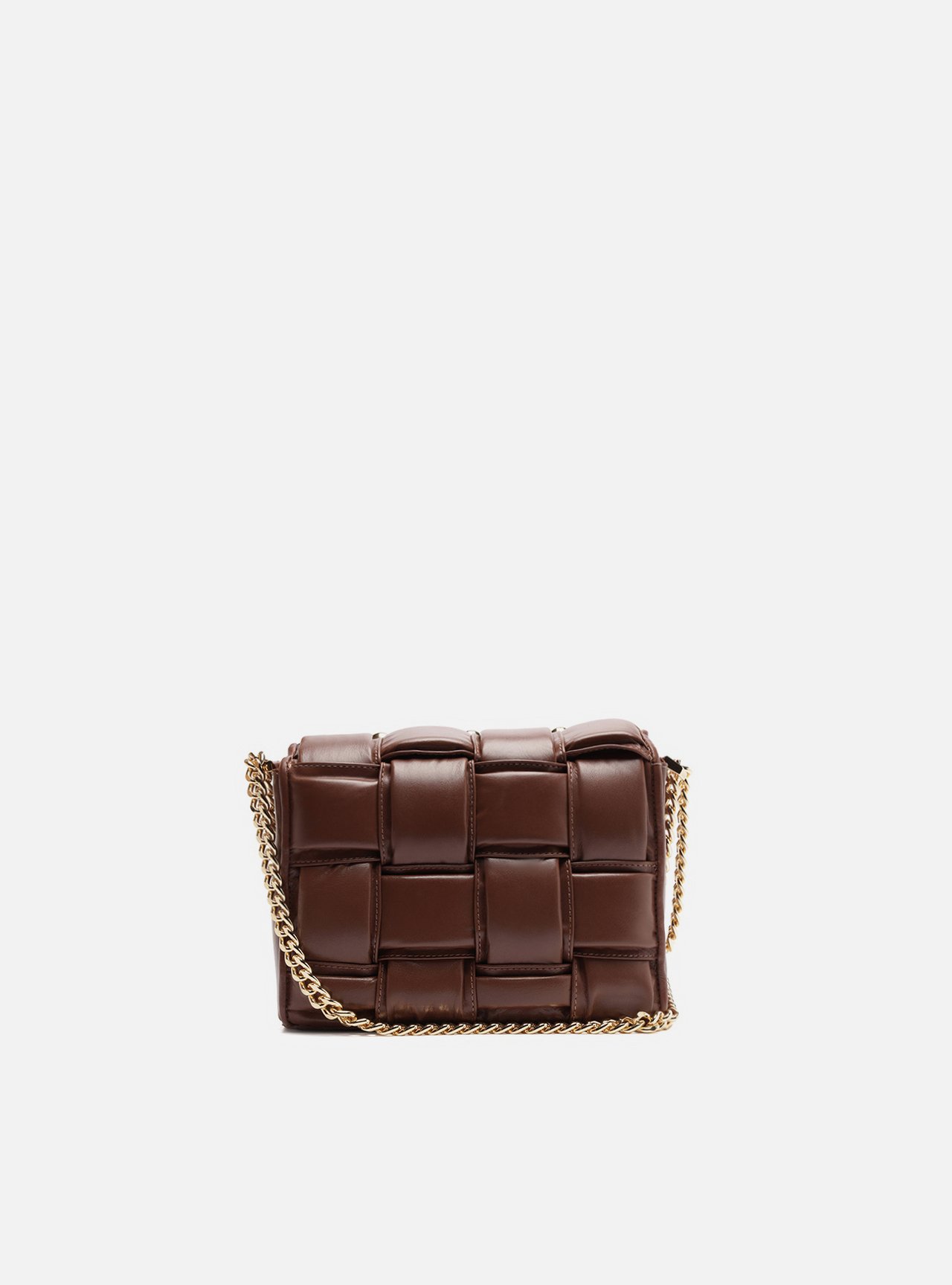 Bolsa Tiracolo Marrom Couro Pequena Matelassê — foto 3