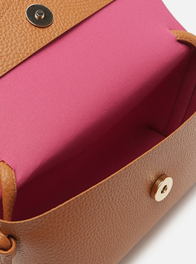 Bolsa Tiracolo Marrom Pequena Costuras