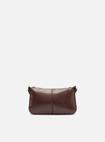 Arezzo — Bolsa Tiracolo Marrom Croco Pequena Rebites