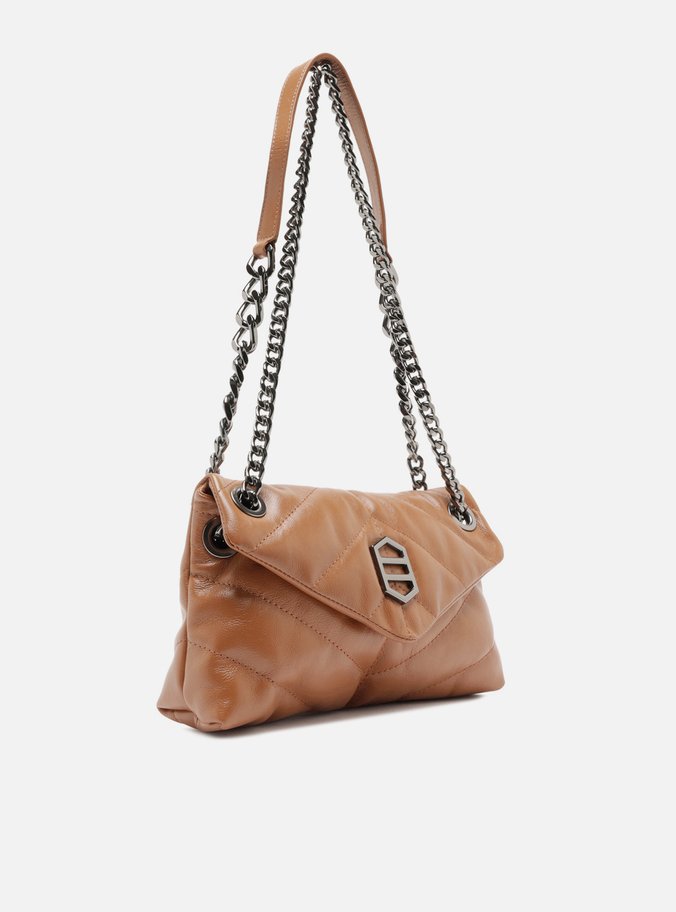 Bolsa Tiracolo Marrom Couro Matelassê Média