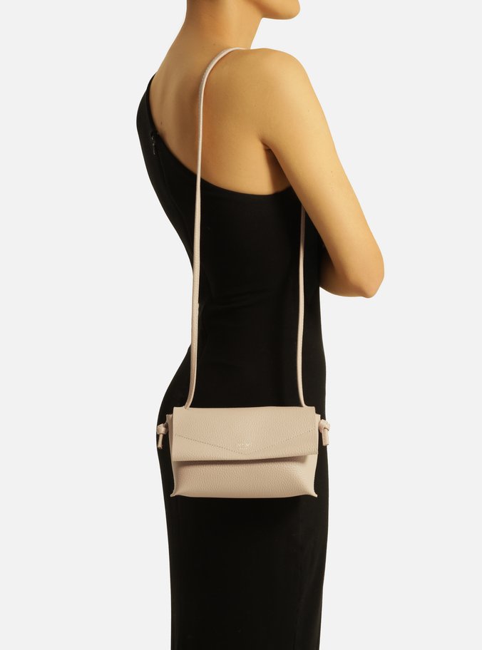 Bolsa Tiracolo Bege Pequena Costuras