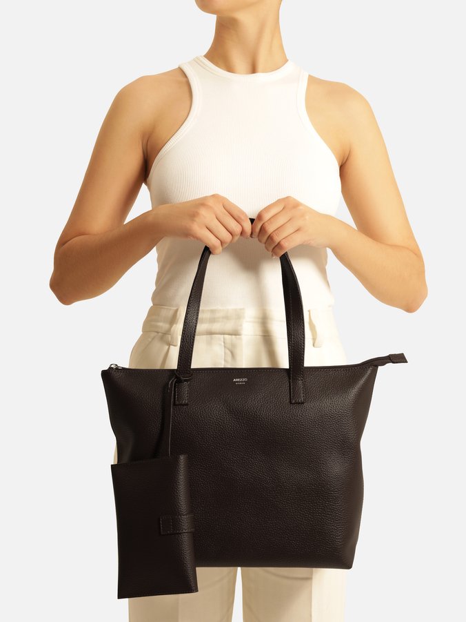 Bolsa Shopping Marrom Grape Mercato Grande