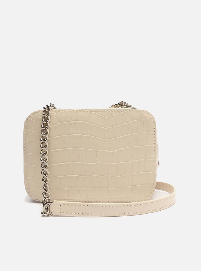 Bolsa Tiracolo Off-White Croco Pequena Barbicacho