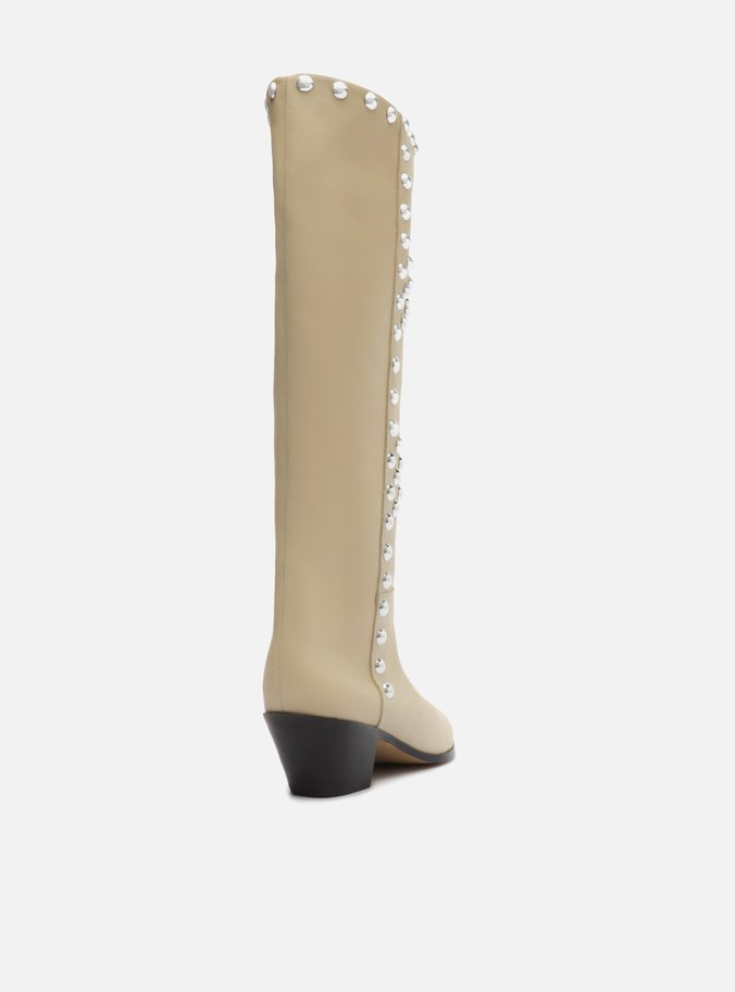 Bota Bege Camurça Cano Longo Western Hazel