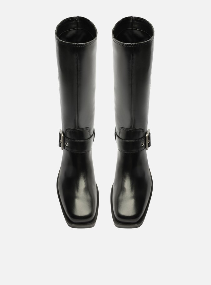 Bota Preta Couro Cano Médio Montaria West