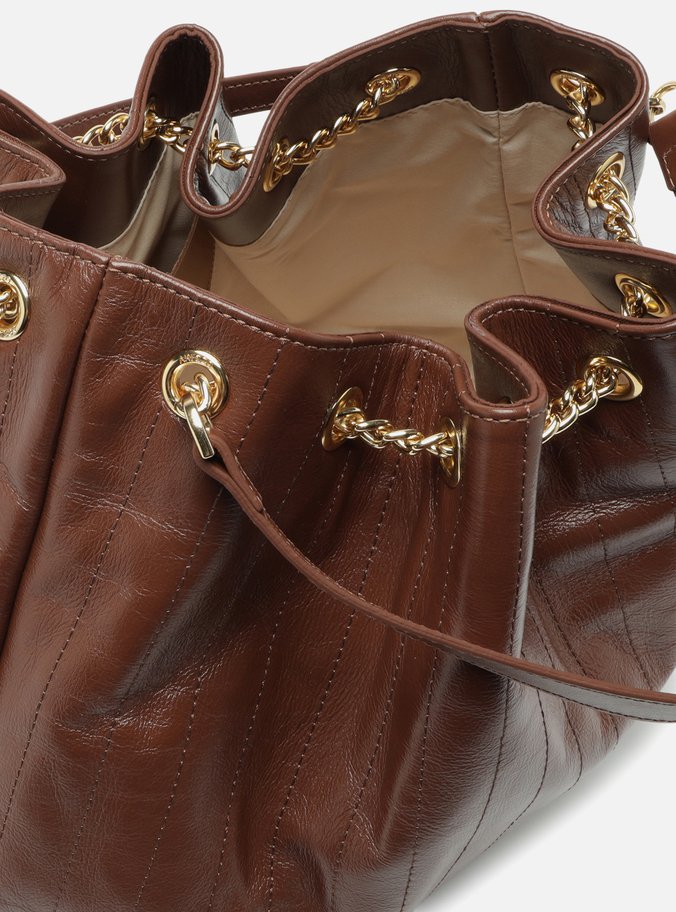 Bolsa Hobo Marrom Couro Grande Matelassê