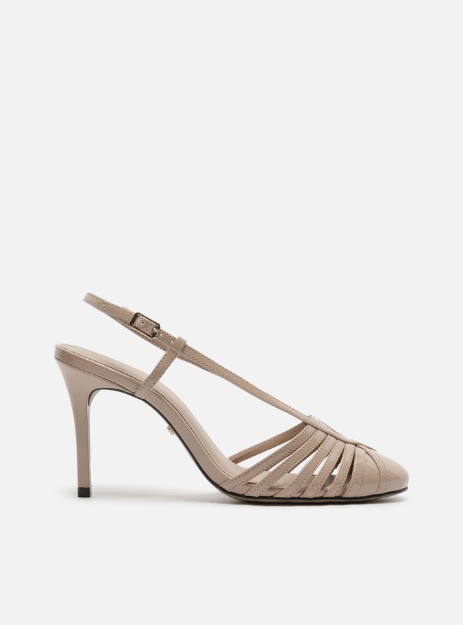 Sandália Nude Salto Alto Slingback