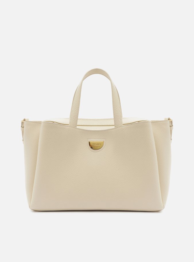 Bolsa Tote Branca Grande Tag Metal