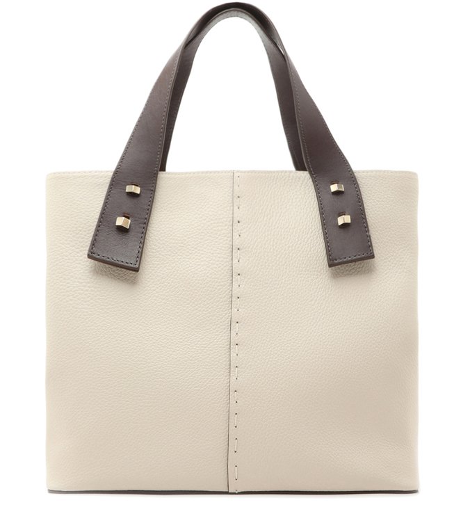 Bolsa Shopping Branca Couro Grande Off-White
