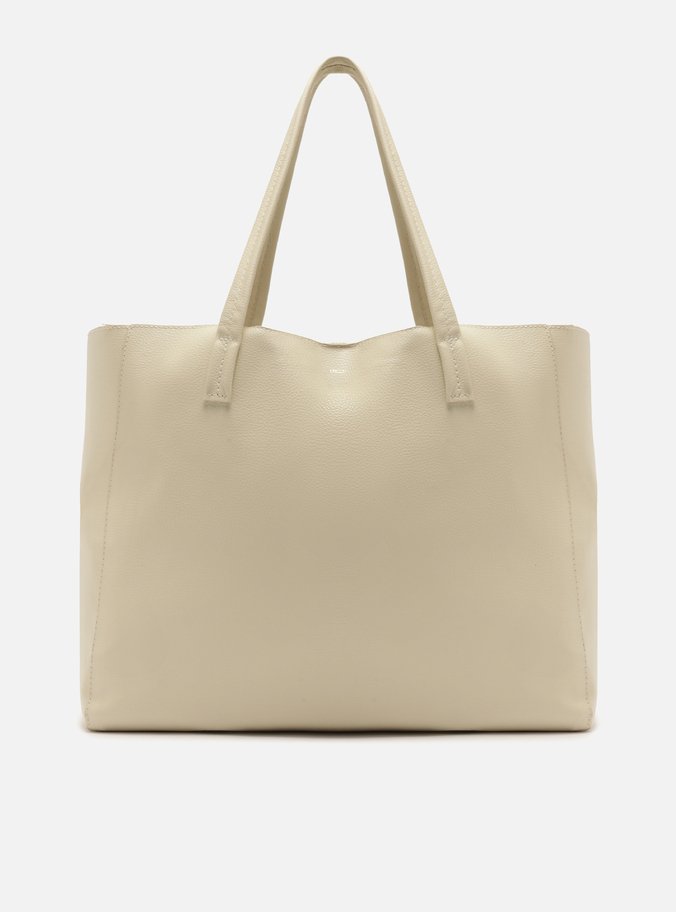 Bolsa Shopping Branca Grande Couro