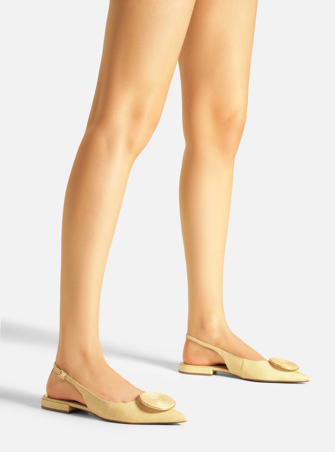 Sapatilha Bege Ráfia Slingback Circle