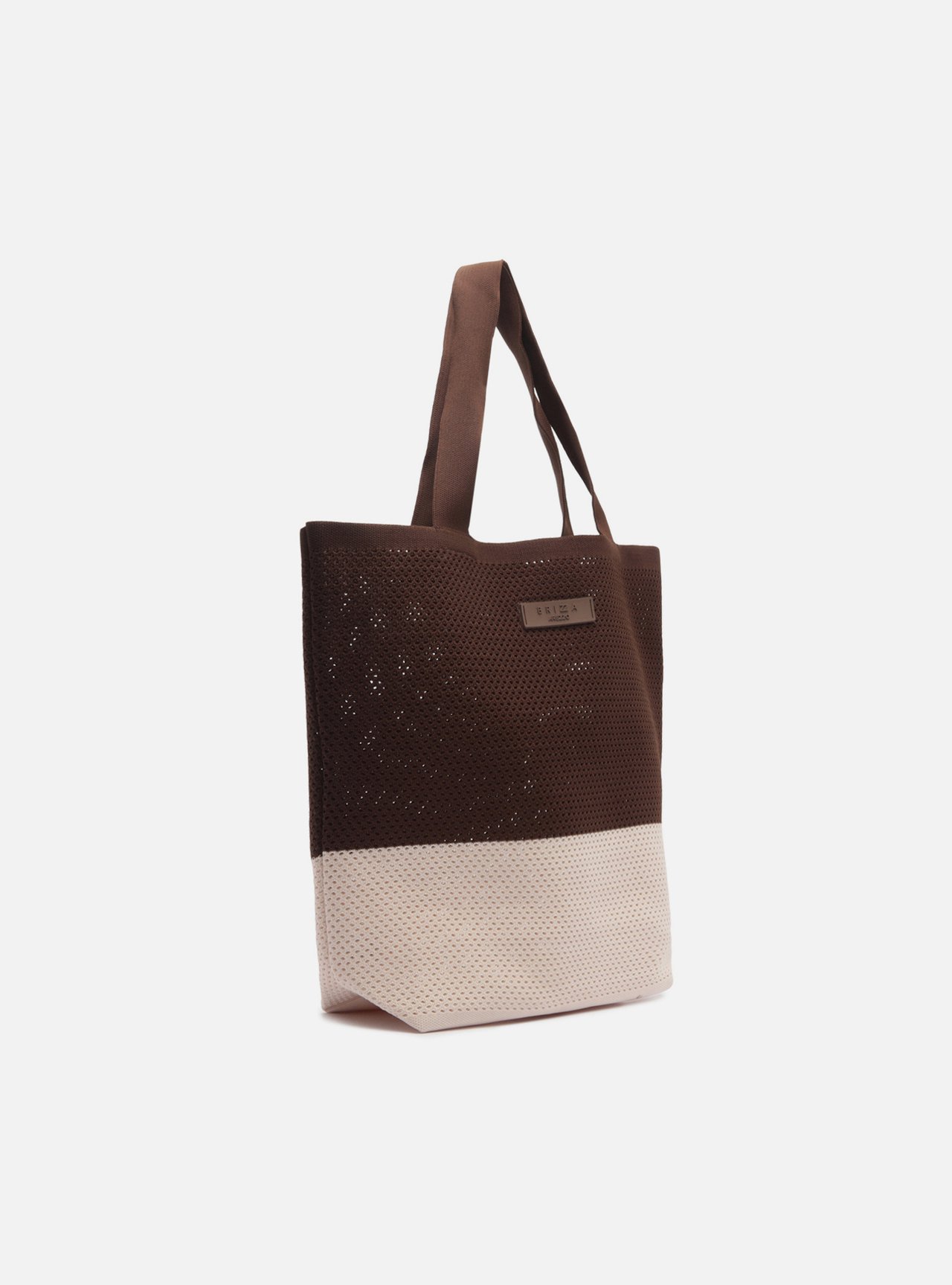 Bolsa Shopping Marrom Duo Crochê Média Brizza — foto 5