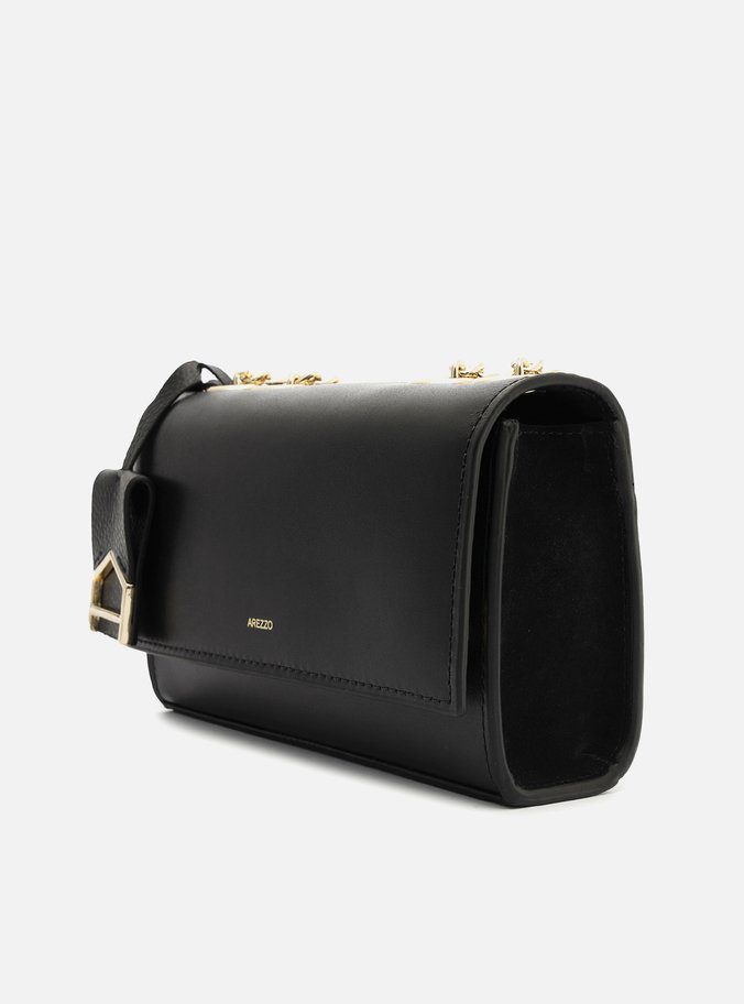 Bolsa Tiracolo Preta Couro Abraccio Pequena
