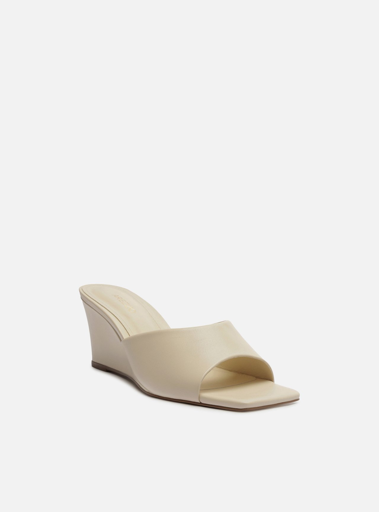 Tamanco Off White Couro Anabela — foto 2