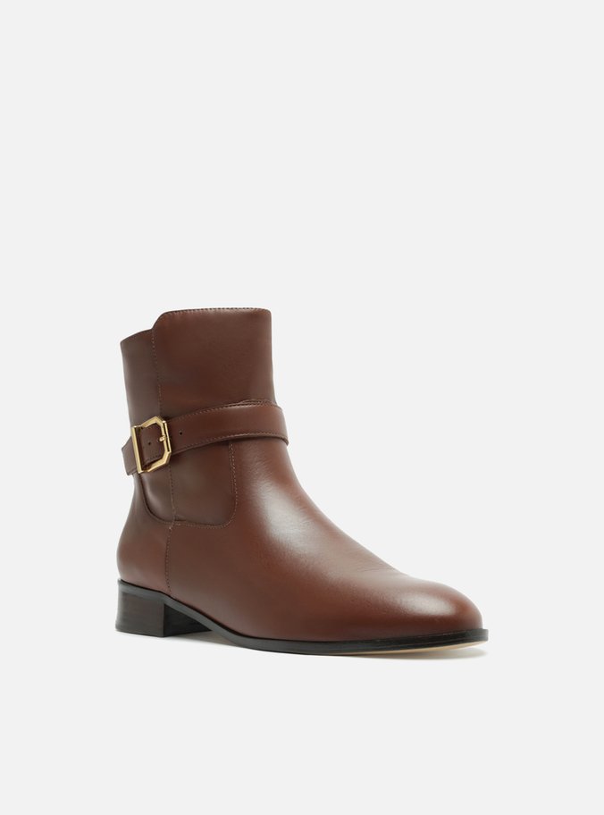 Bota Marrom Escuro Couro Cano Curto Savannah