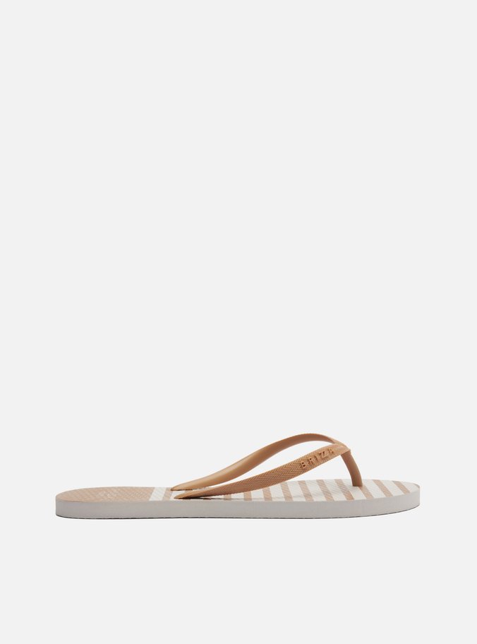 Chinelo  Marrom Listras Brizza