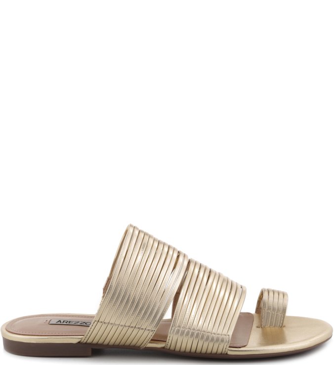 Rasteira Dedo Tirinhas Ouro