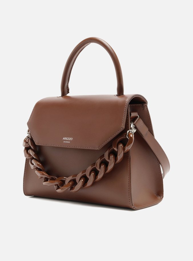 Bolsa Satchel Marrom Clara Iara Média
