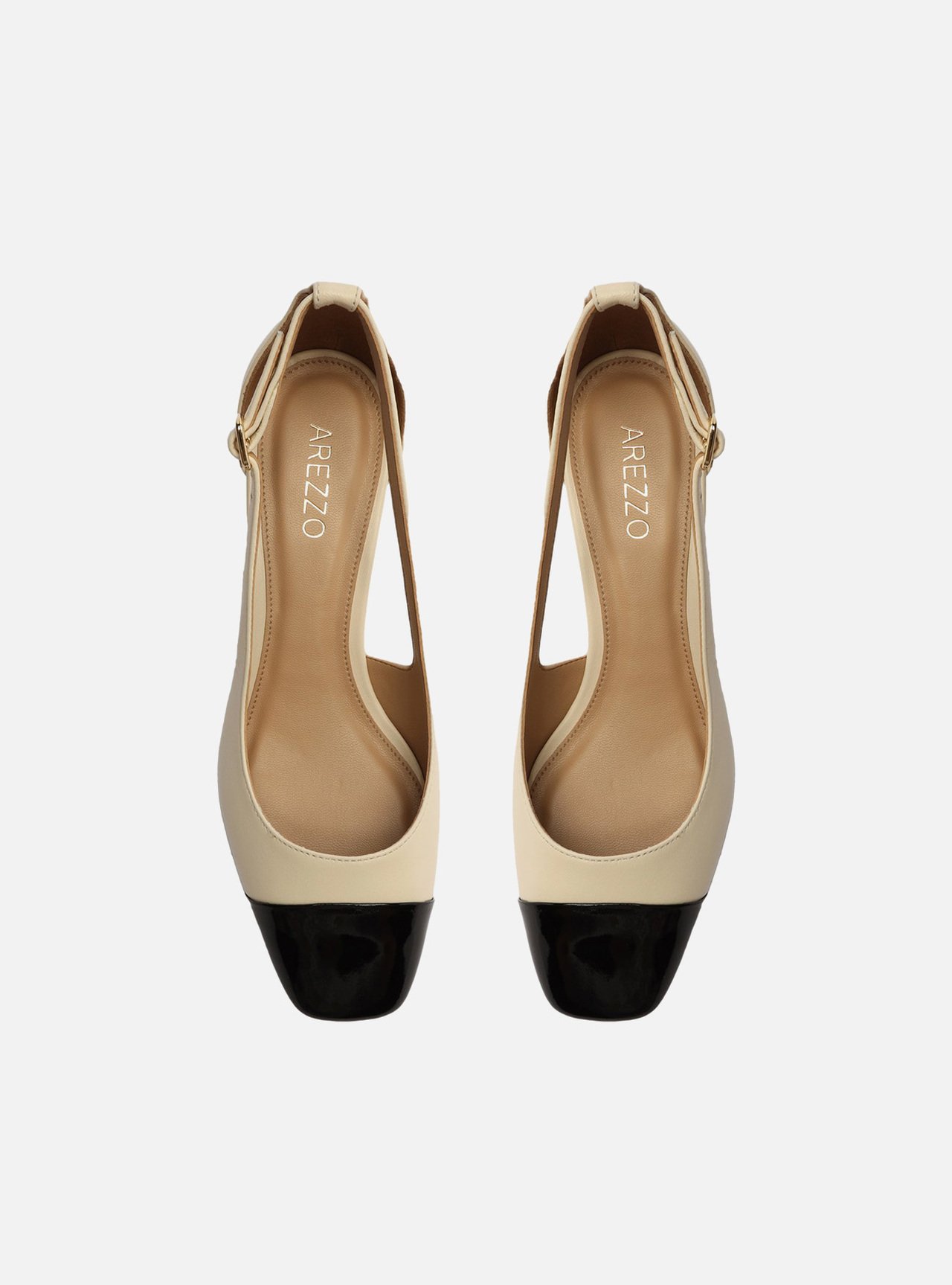 Scarpin Off-White Couro Cap Toe Aberto — foto 5