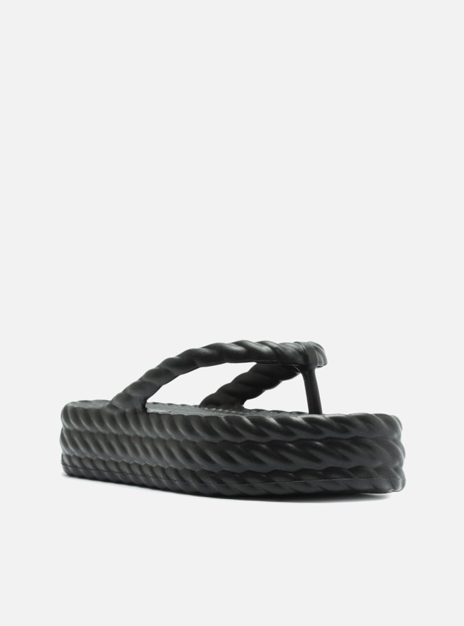 Sandália Preta Flatform Marrocos Mid