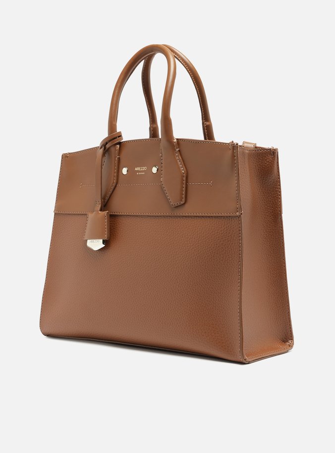 Bolsa Tote Marrom Giorno Grande Moldura